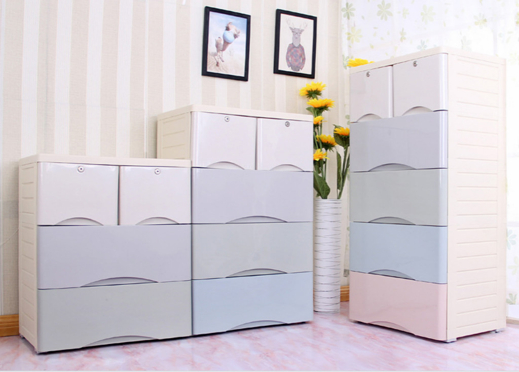 01抽屜柜兒童玩具收納柜衣物雜物儲物柜 抽屜式床頭柜 3層