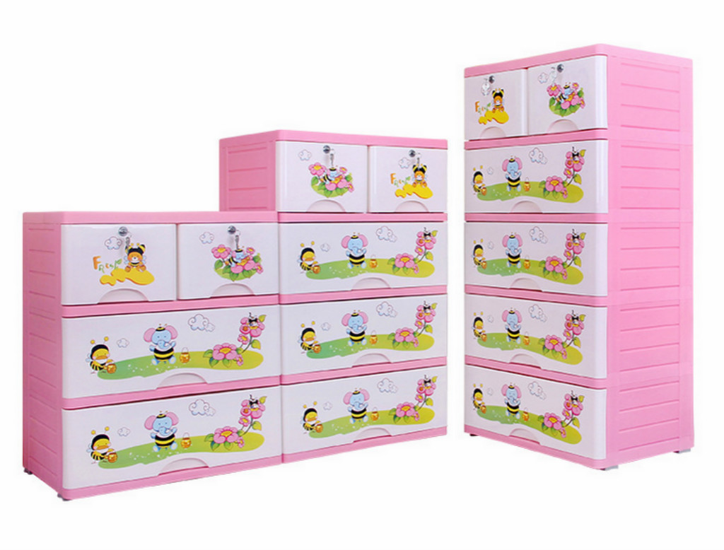 01多功能儲物柜塑料衣柜抽屜式收納柜 塑料抽屜柜嬰兒柜 3層